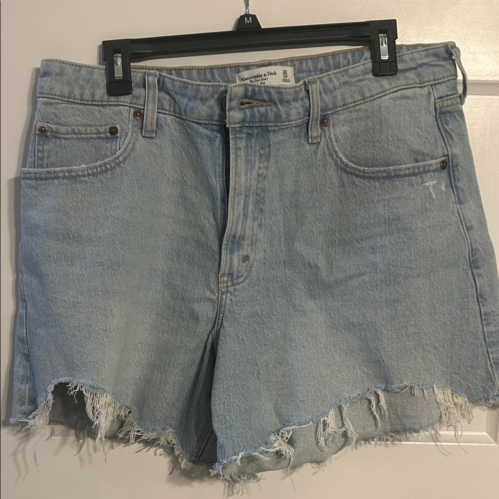 Abercrombie & Fitch Frayed Hem Light Blue Jean Shorts- NWOT